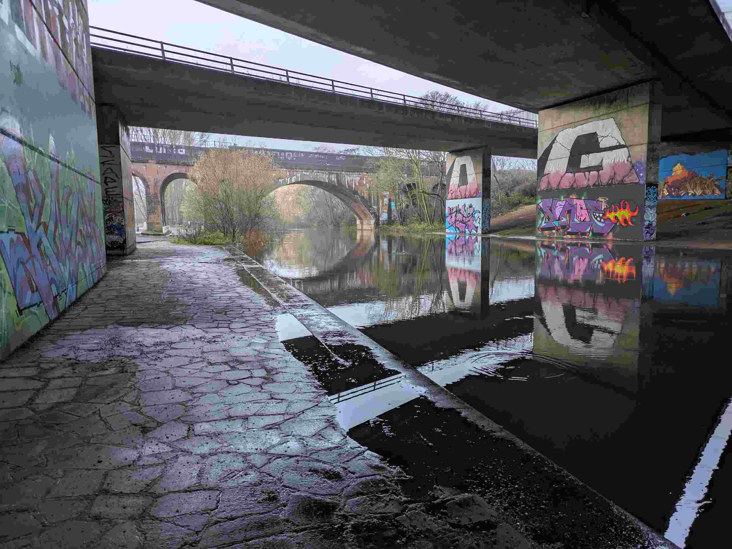 View of under the A329M bridge.